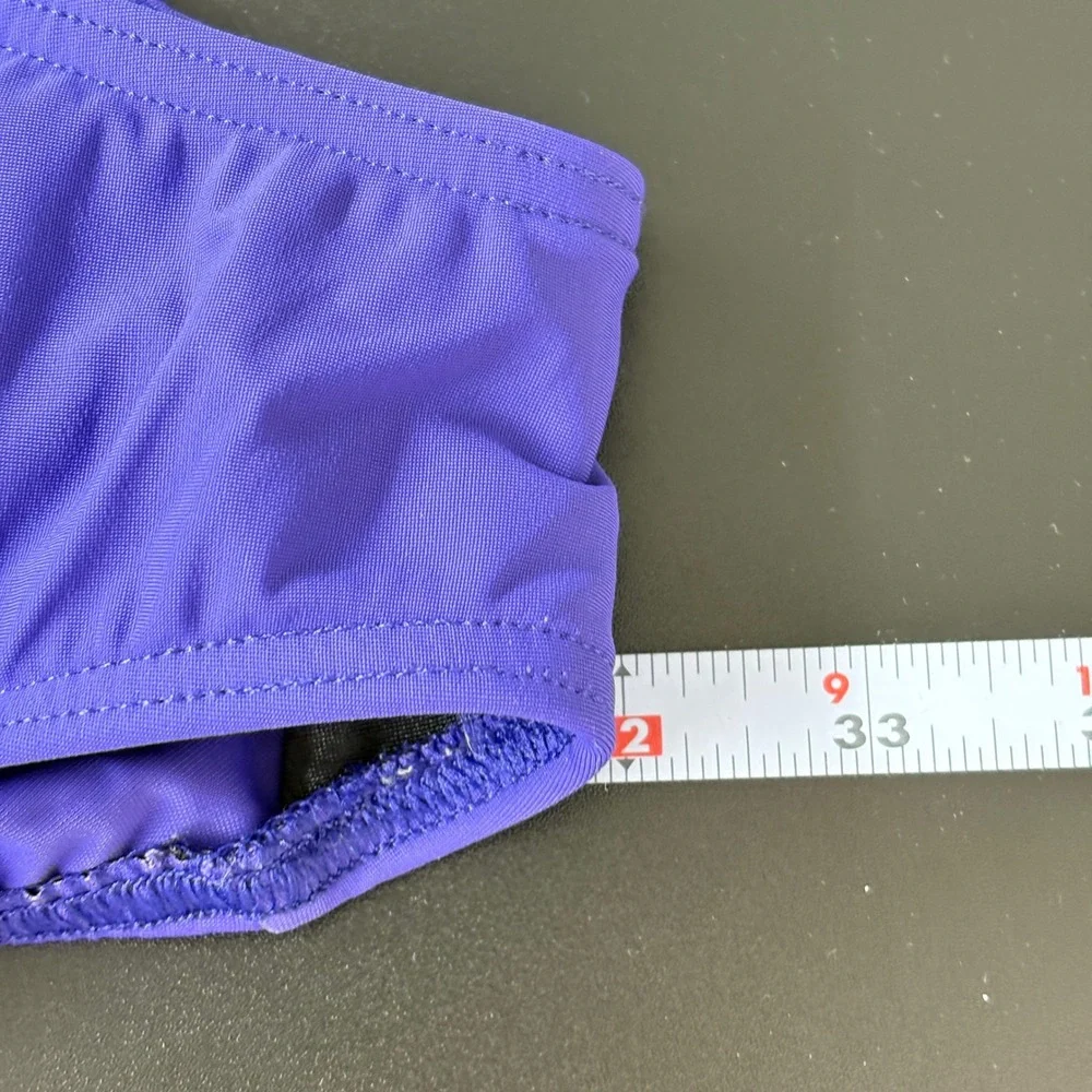 Lands' End Women Swimsuit 24W Purple One Piece Twist‎ Front Ruched 477718 Beach